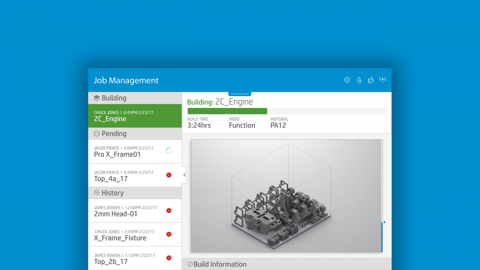 HP Jet Fusion UX/UI